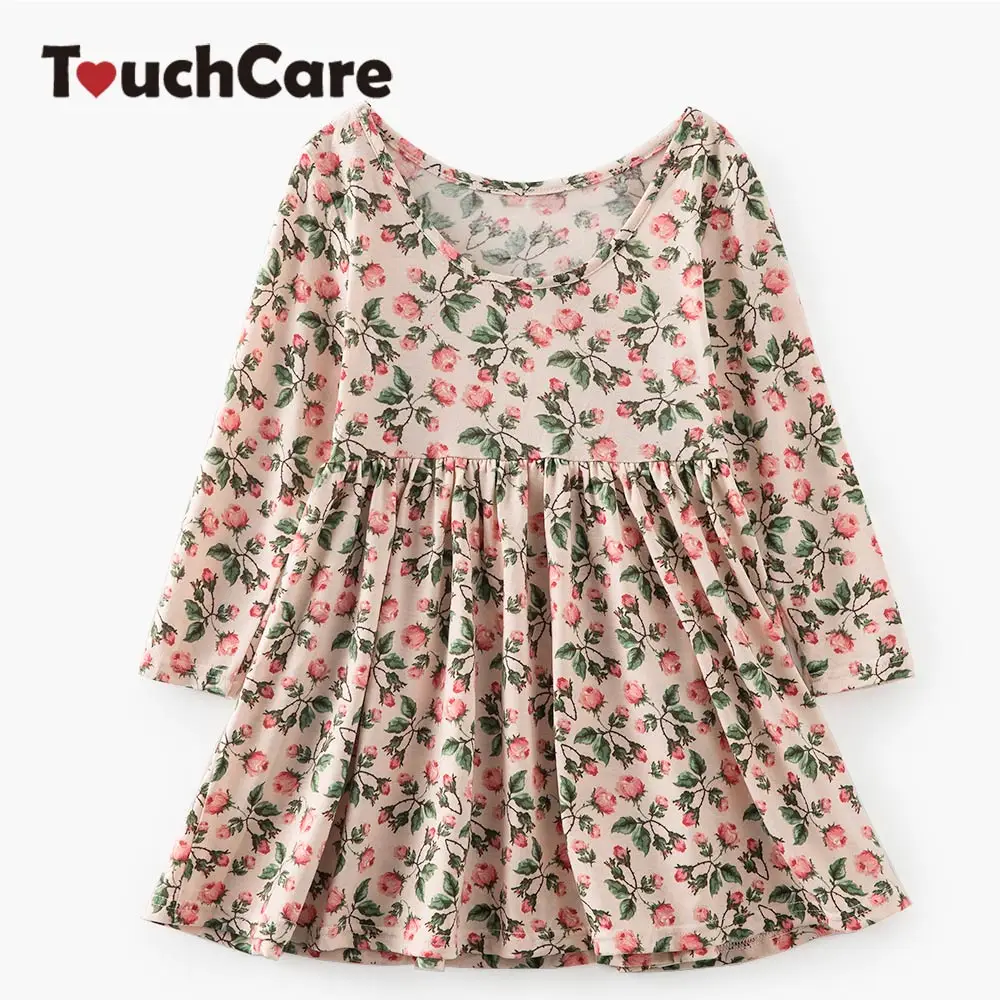 Детское Хлопковое платье с открытой спиной и цветочным принтом | Мать ребенок