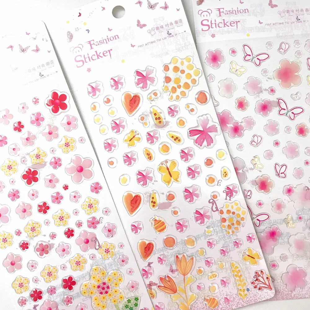 1 лист Kawaii Sakura с бабочкой DIY Adhensive мини наклейки Канцелярские Декоративные палочки