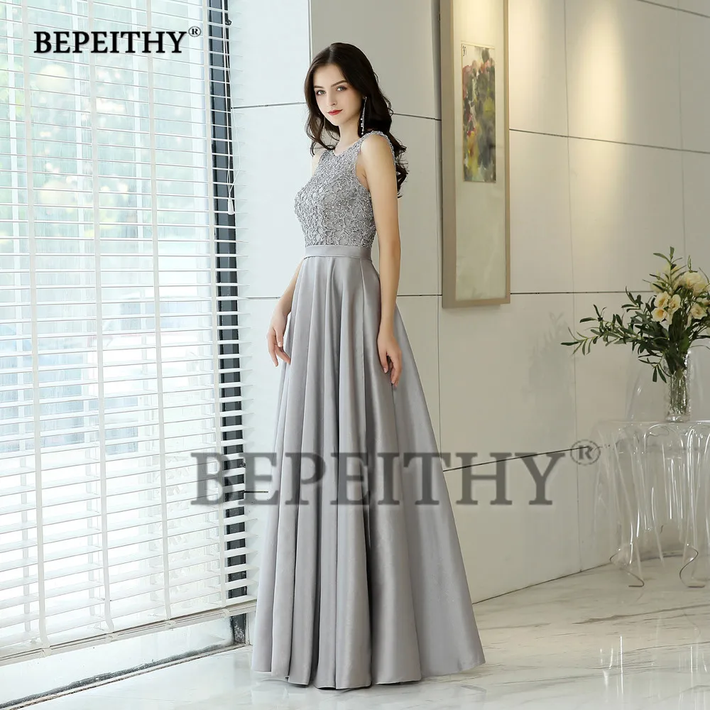 2021 Vestido De Festa длинное вечернее платье с круглым вырезом кружевной топ бусинами