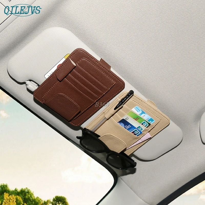 Карман для автомобильного солнцезащитного козырька сумка хранения карт очки