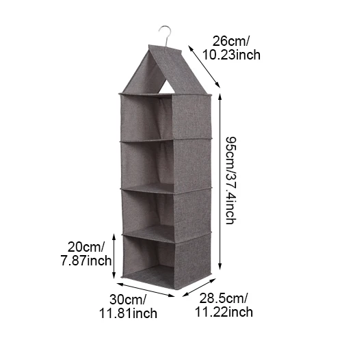 Gray 4 Layers Хлопковый шкаф подвесной Органайзер шкаф ящик одежды полотенца нижнее белье хранение одежды домашняя Организация аксессуары - Цвет: Gray 4 Layers