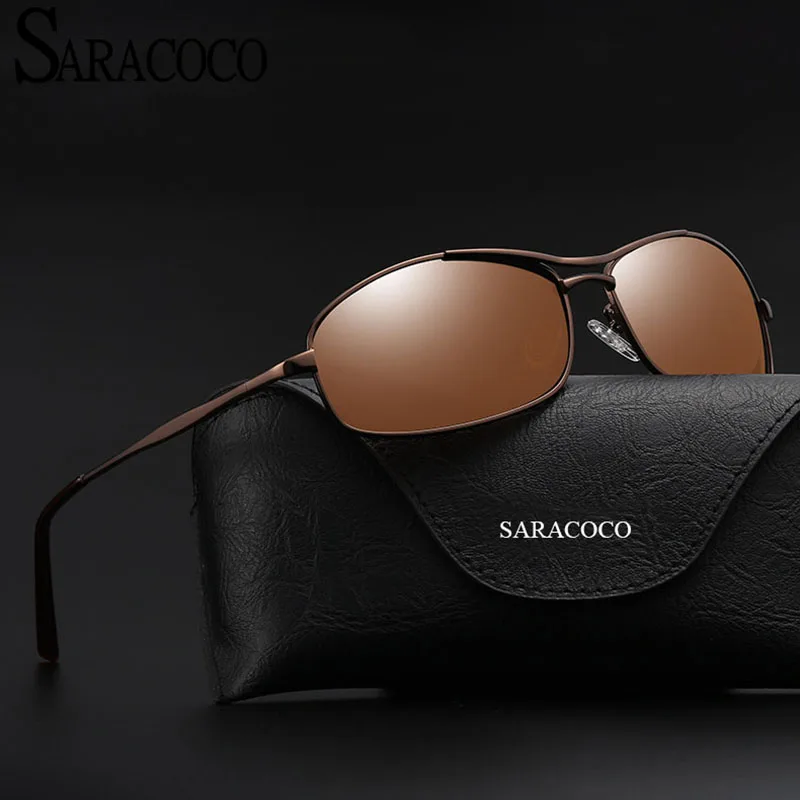 SARACOCO модные брендовые поляризованные солнцезащитные очки для вождения мужчин 2017