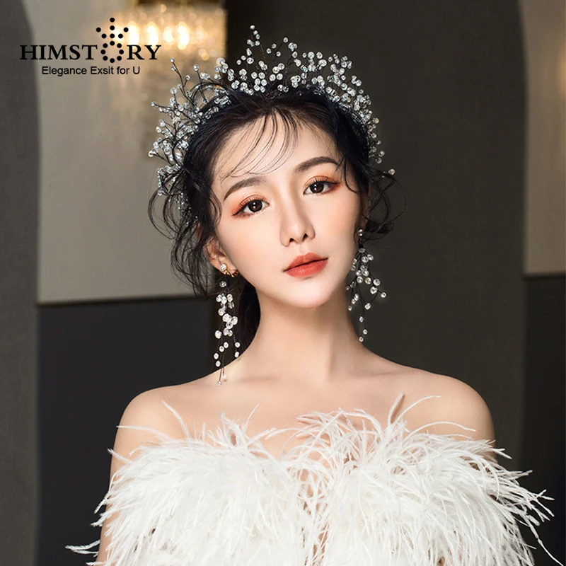 HIMSTORY винтажные хрустальные бусины ручной работы Свадебный головной убор