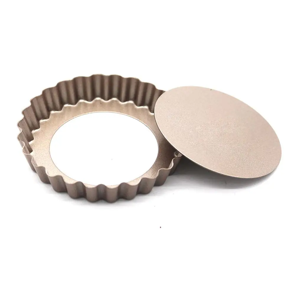Round shape Форма сердца из нержавеющей стали блюдо для пирога яйцо Tart форма круглая антипригарная мини форма для пиццы форма для хлеба кухонный инструмент для выпечки - Цвет: Round shape