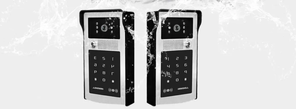 Проводной " видеодомофон дверной звонок видеодомофон система входа+ RFID код клавиатуры камера+ пульт дистанционного управления+ электронный замок+ выход