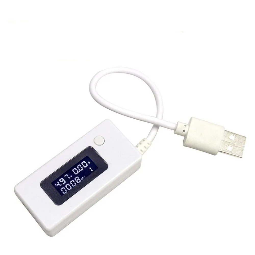 ЖК-экран мини креативный телефон USB тестер Портативный доктор напряжение измеритель тока мобильное зарядное устройство детектор нагрузочный резистор 2A1A - Цвет: White
