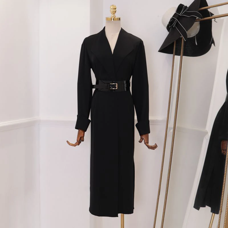 HIGH STREET дизайнерское подиумное Платье женское с длинным рукавом на шнуровке