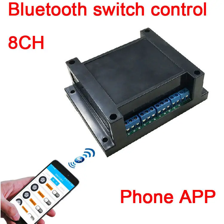8CH 12V Bluetooth релейный коммутационный модуль с помощью приложения на телефоне