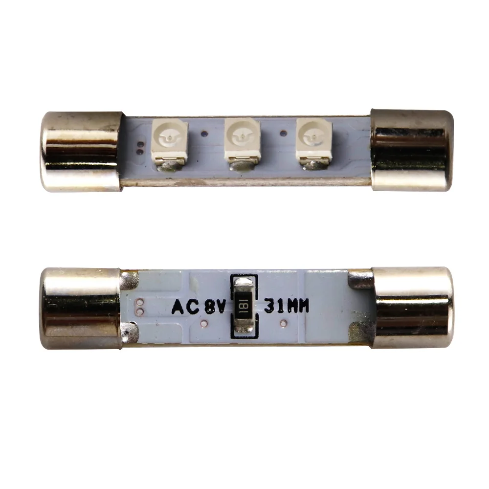 50 шт. AC 8 В Аудиотехника Лампа для чтения Прожектор Festoon T6.3 C5W 29 мм 31 3 SMD 3528 1210 LED 3SMD