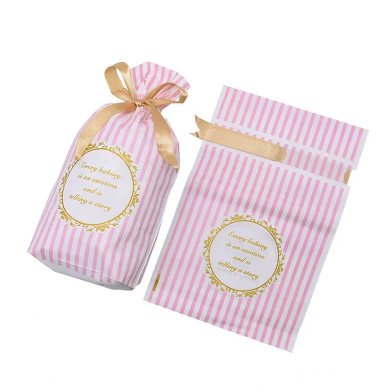 pink stripe 5 шт./лот милый галстук-бабочка полоса горошек печенье конфеты подарочные сумки конфеты печенье закуски выпечка посылка сумка фестиваль события вечерние принадлежности - Цвет: pink stripe