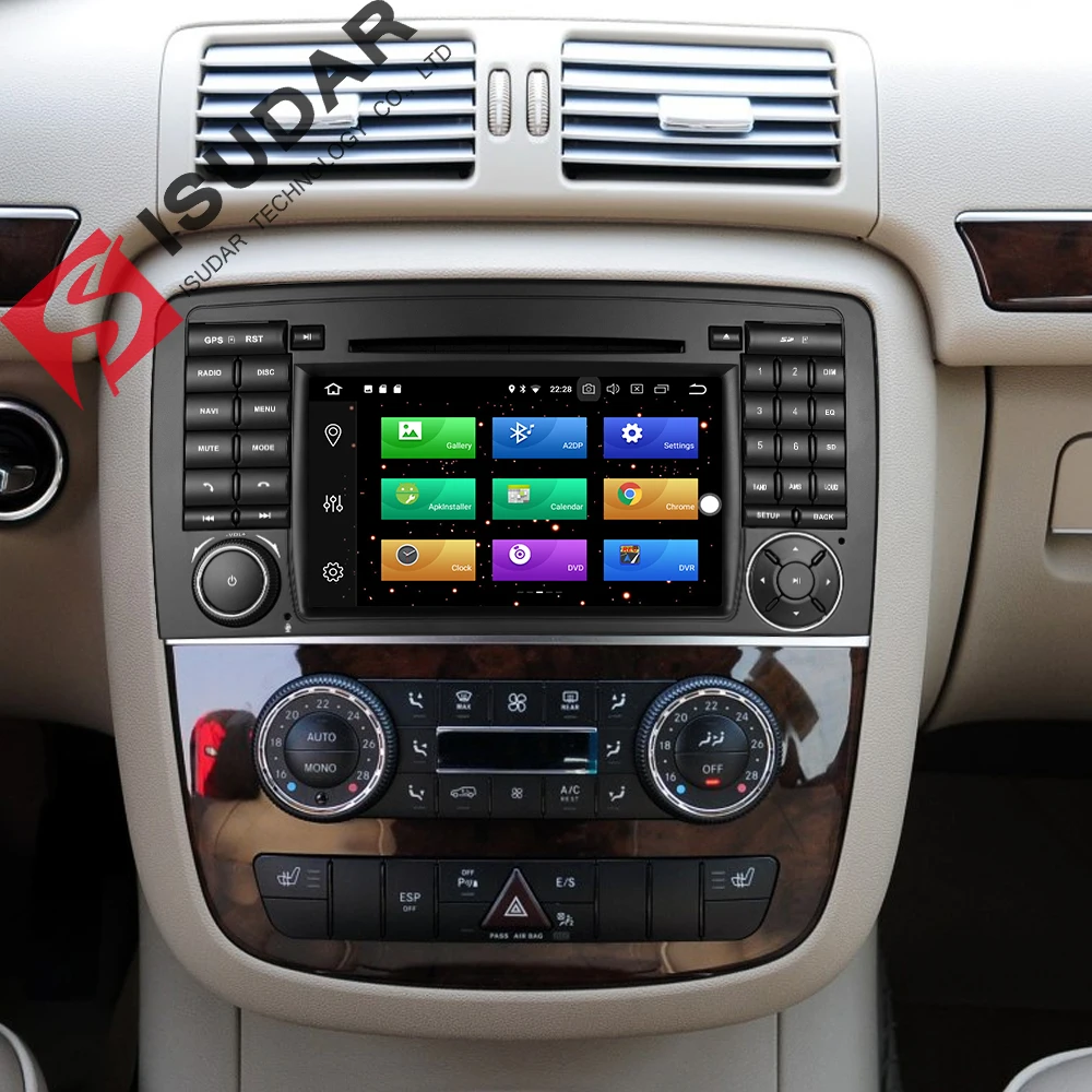 Isudar Автомагнитола 2 Din с 7 Дюймовым Экраном на Android 8.0 Для Автомобилей Mercedes/Benz/AMG R Class
