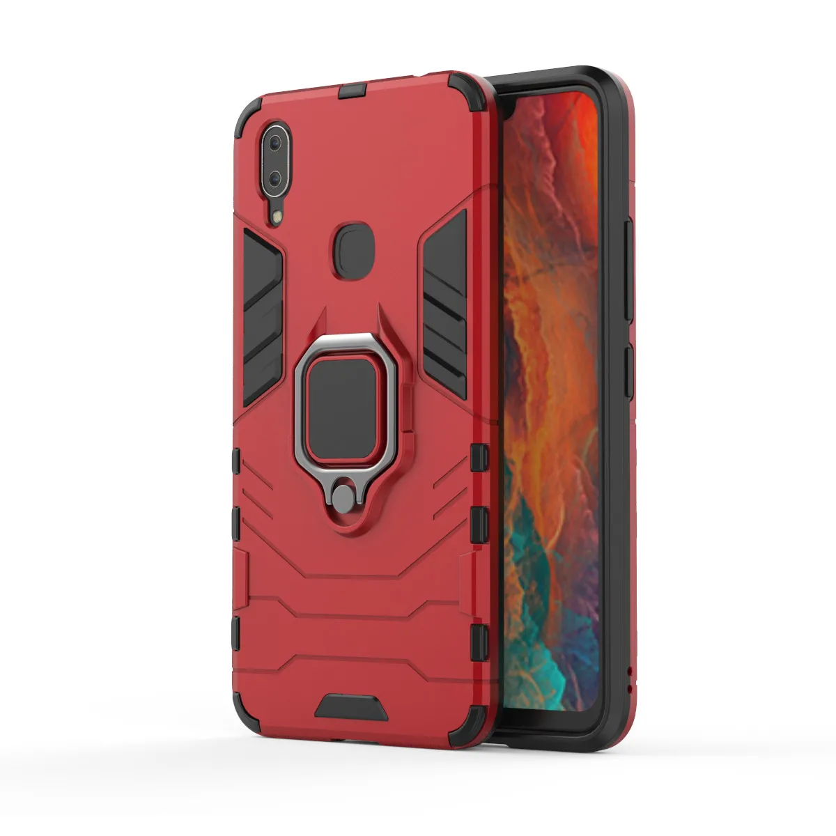 Luxury Armor Ring Case For Vivo X20 X21 X23 X9Plus Magnetic Anti-Fall Shockproof Full Back | Мобильные телефоны и