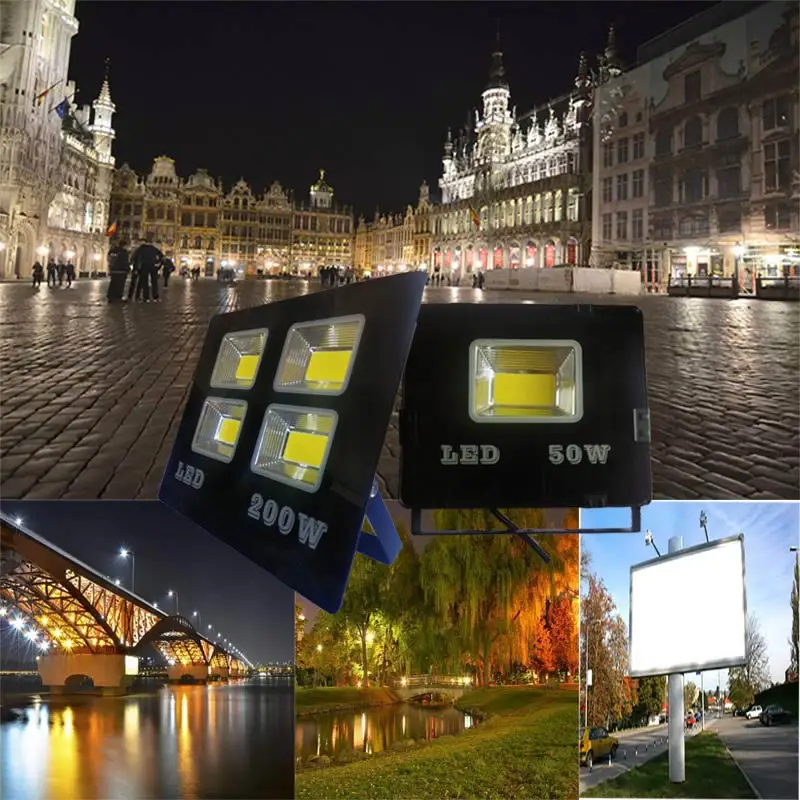 Ультра тонкий светодиодный прожектор 220 В водонепроницаемый IP65 200 Вт 150 100 50