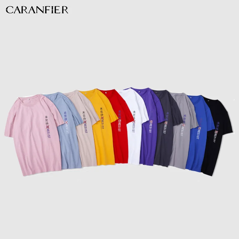 CARANFIER брендовая мужская футболка 2019 летняя новая модная с принтом Повседневная