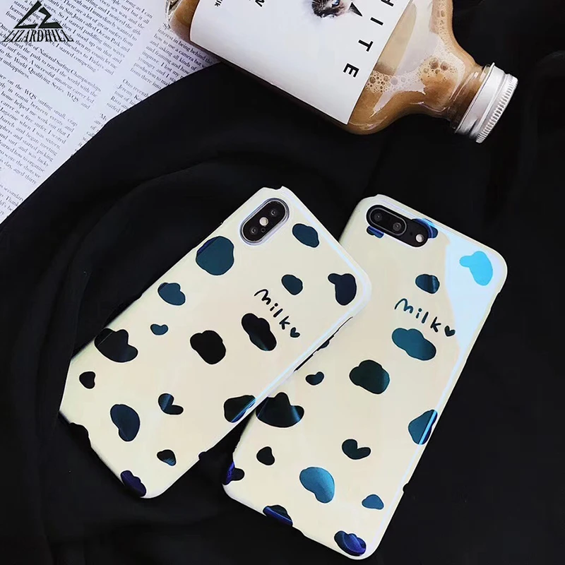 Lizardhill Fashion Blu-Ray Phone Cases For iPhone 6 6S 7 8 Plus X milk spot glossy Soft TPU Back Cover for iphone coque fundas |