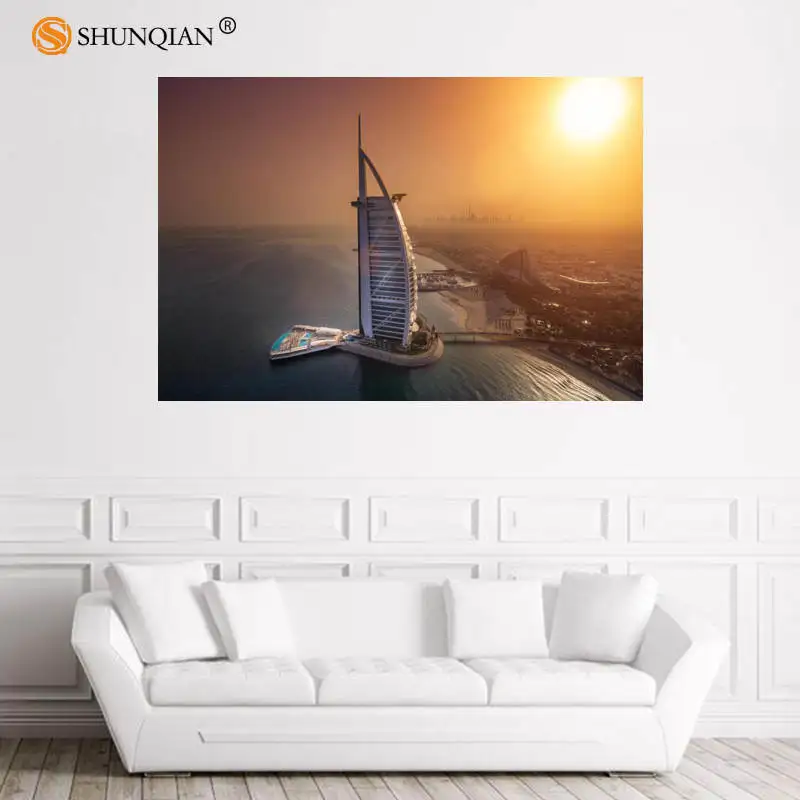 Хорошая Дубай плакат Обычная сатиновая печати плакатов ткань постер на стену из