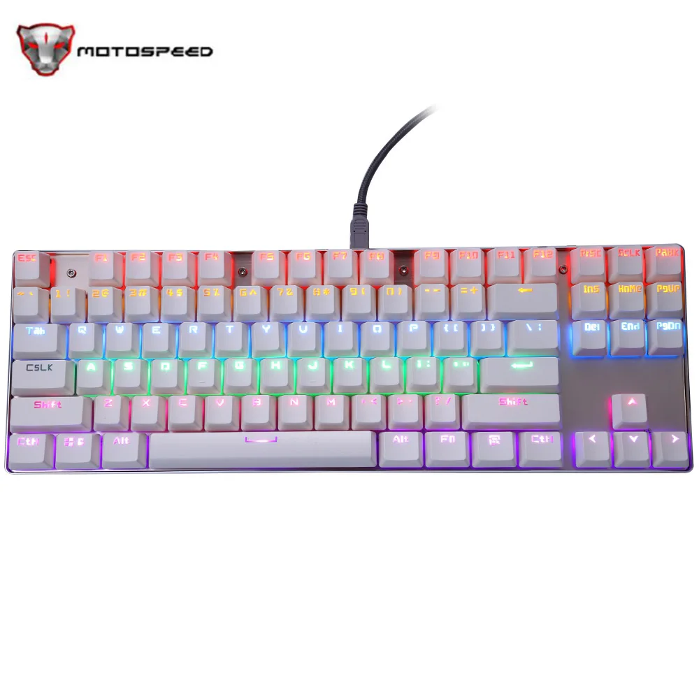 Новый Motospeed K87 Игры Механическая клавиатура RGB синий переключатель полный N key Rollover