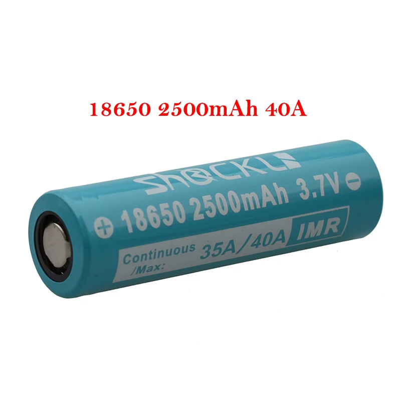 Shockli 18650 батарея 2500mAh 3 7 V литий ионная аккумуляторная литиевая 40A для фонарей