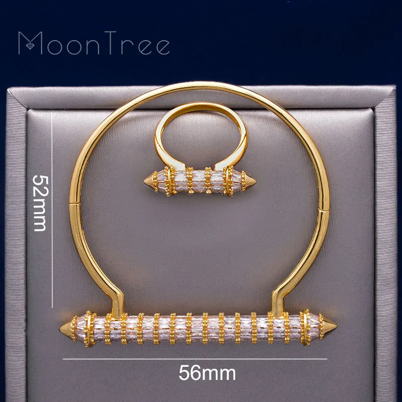 Новое поступление роскошный набор колец MoonTree в форме ногтей с кубическим