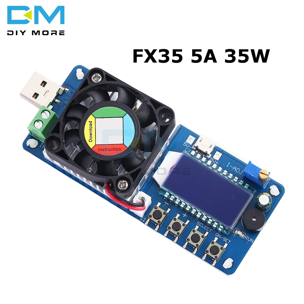 FX35 DC 5 в электронный тестер напряжения тока нагрузки 25 Вт 35 Вт 4A/5A USB Защита ЖК-дисплей HD дисплей Регулируемое сопротивление разгрузчик - Цвет: FX35