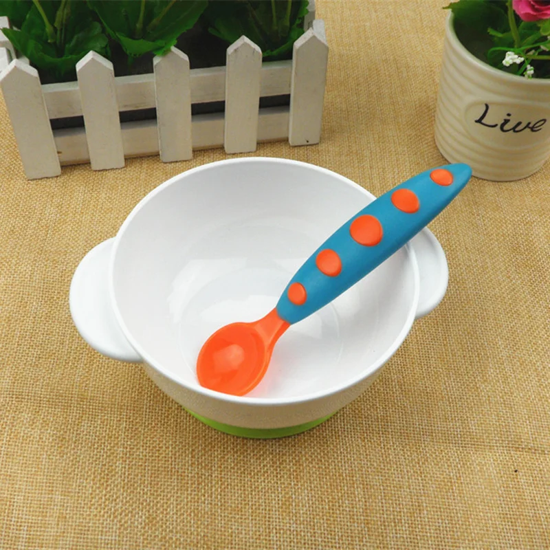 Детские принадлежности новинка 2016 года PP материал двухцветная детская ложка с