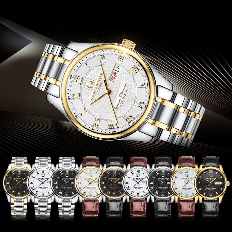 Часы мужские из нержавеющей стали водонепроницаемые автоматические|relogio