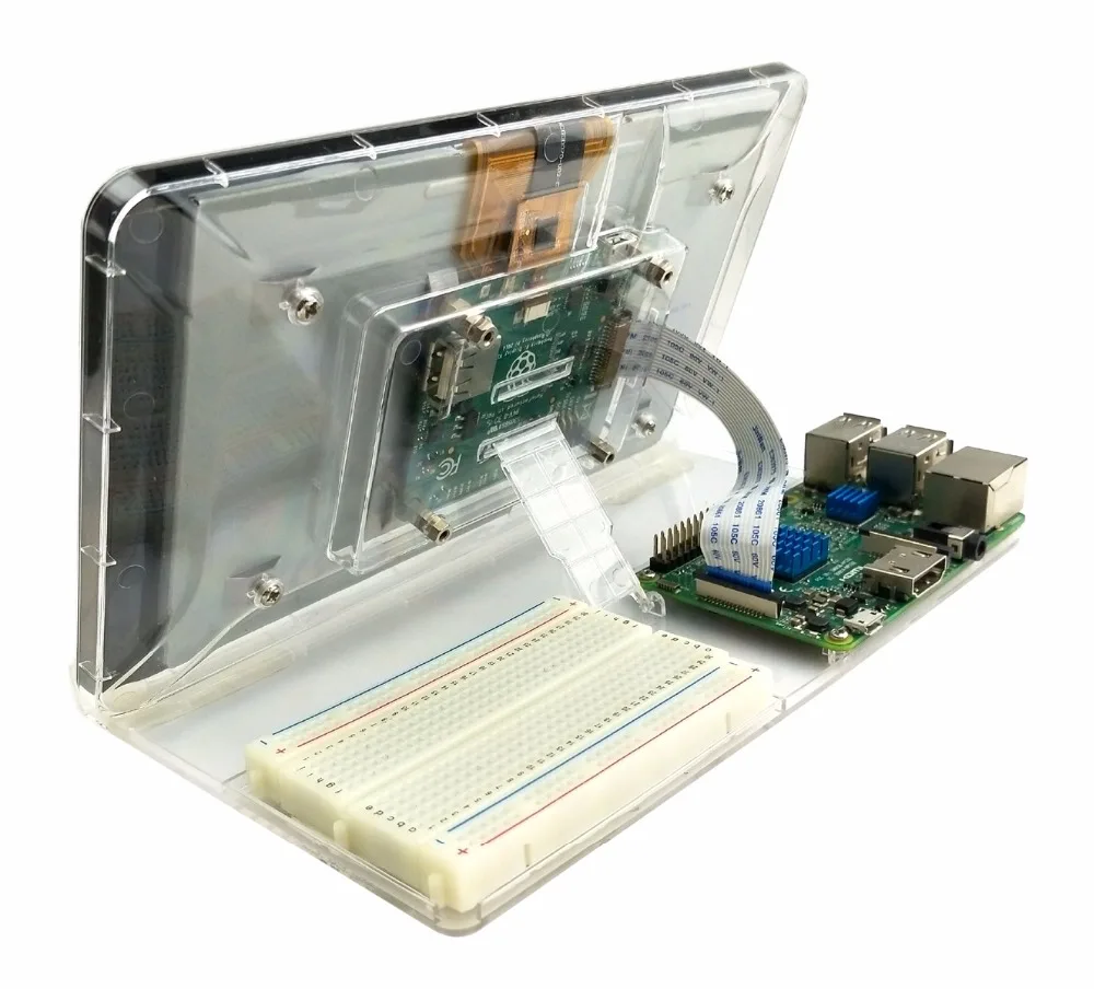 Raspberry Pi официальный 7 сенсорный дисплей прозрачный ABS чехол с регулируемой подставкой