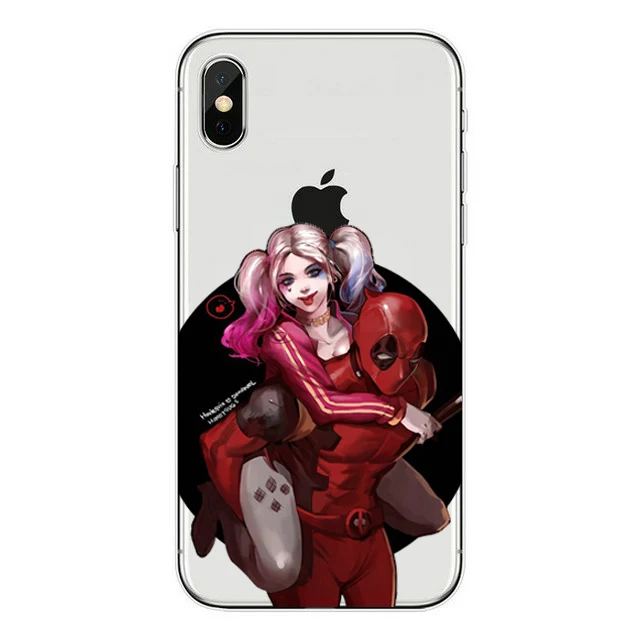 TPU SOFT Deadpool Дэдпул Харли Квинн Чехлы Marvel Мягкий Силиконовый ТПУ Прозрачный чехол для телефона для iPhone 8 7 6 6S Plus 5 5S SE X XS MAX XR Coque Shell - Цвет: TPU SOFT Deadpool