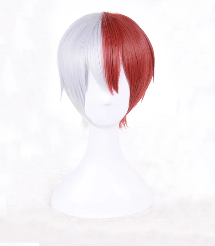 Wig Only Высокое качество шото Тодороки Shouto парик аниме My Hero Academy термостойкие синтетические волосы косплей костюм парик+ уши - Цвет: Wig Only