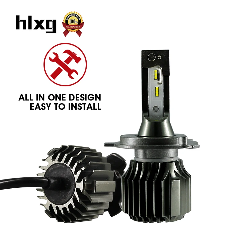 Hlxg автомобильная светодиодная лампа для фары h7 9012 HIR2 CSP чипы H1 H4 Hi Lo H11 9005 9006