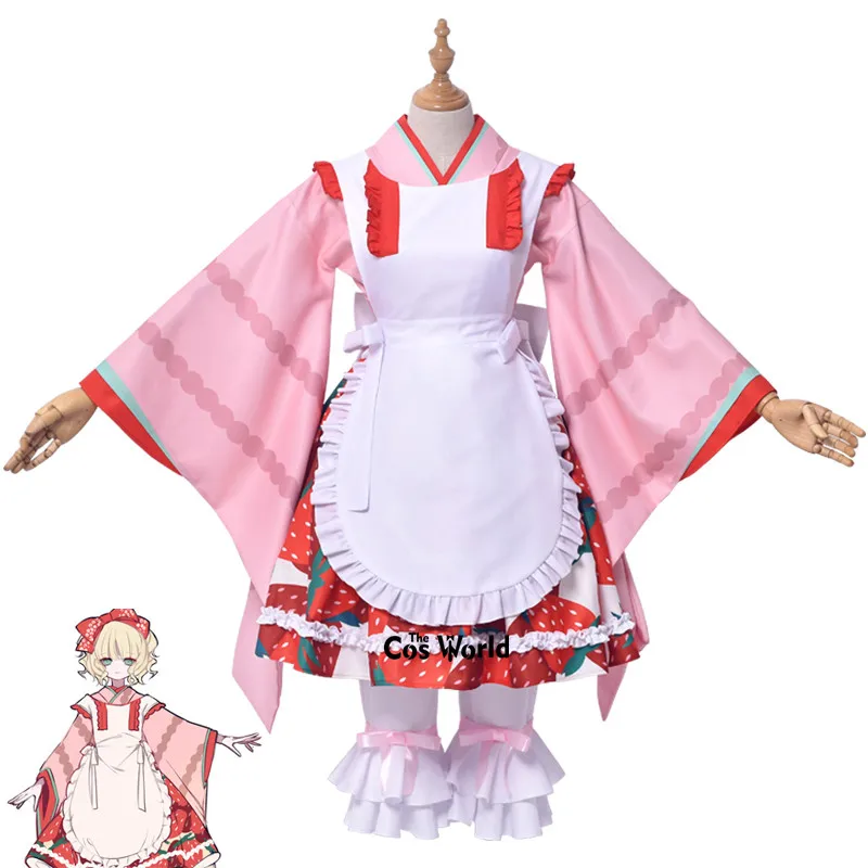Rozen Maiden 15 летие хинаичиго Клубничная Служанка Фартук платье кимоно униформа