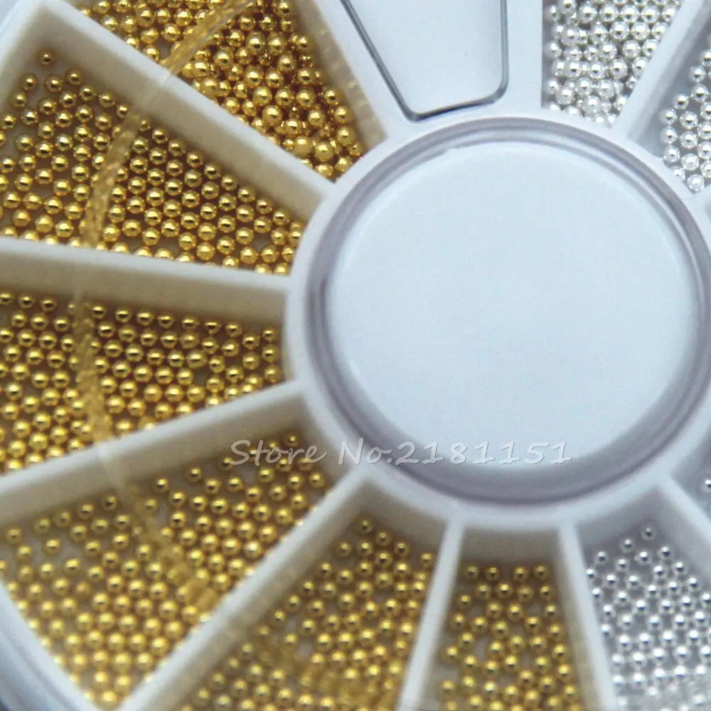 1 мм 3D украшения для дизайна ногтей золотистые/серебристые металлические
