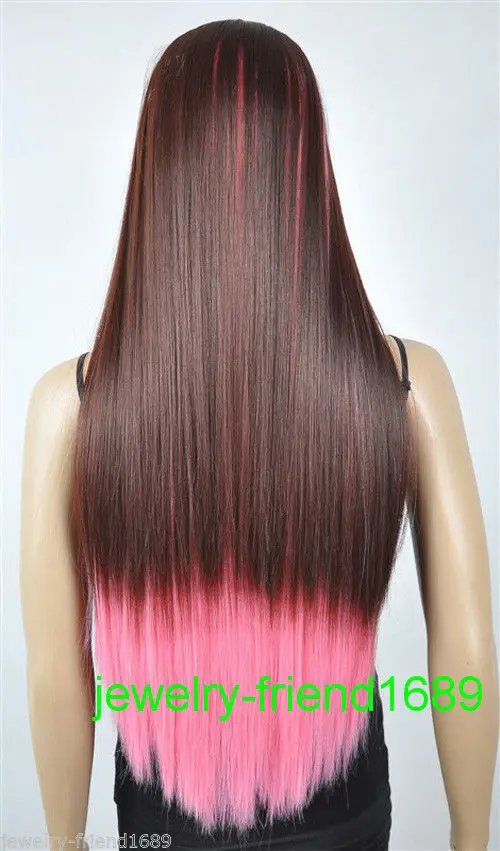 parrucca perruque 01472 free shipping New long multi-color mixed Cosplay Straight wig |