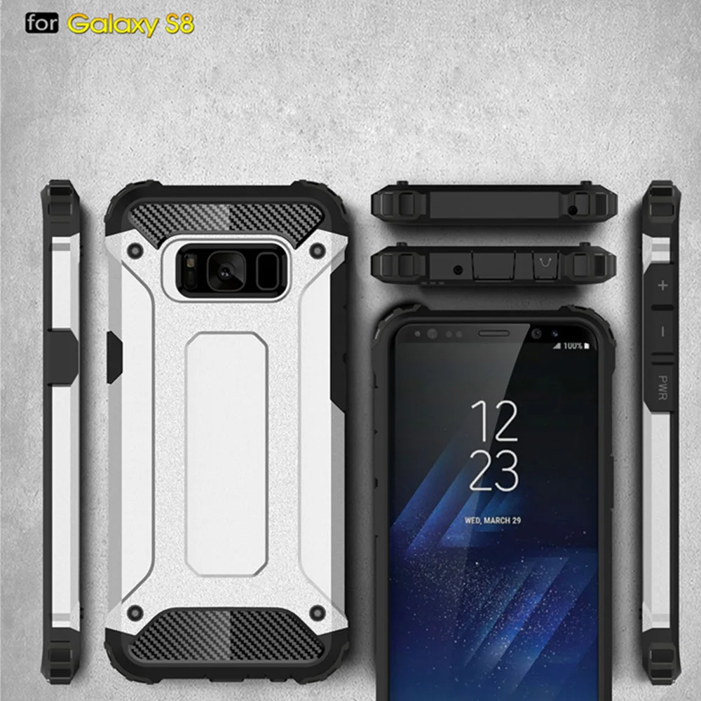 Жесткий прочный противоударный чехол для телефона Samsung S8 Plus Броня сильная Hybrid Tough