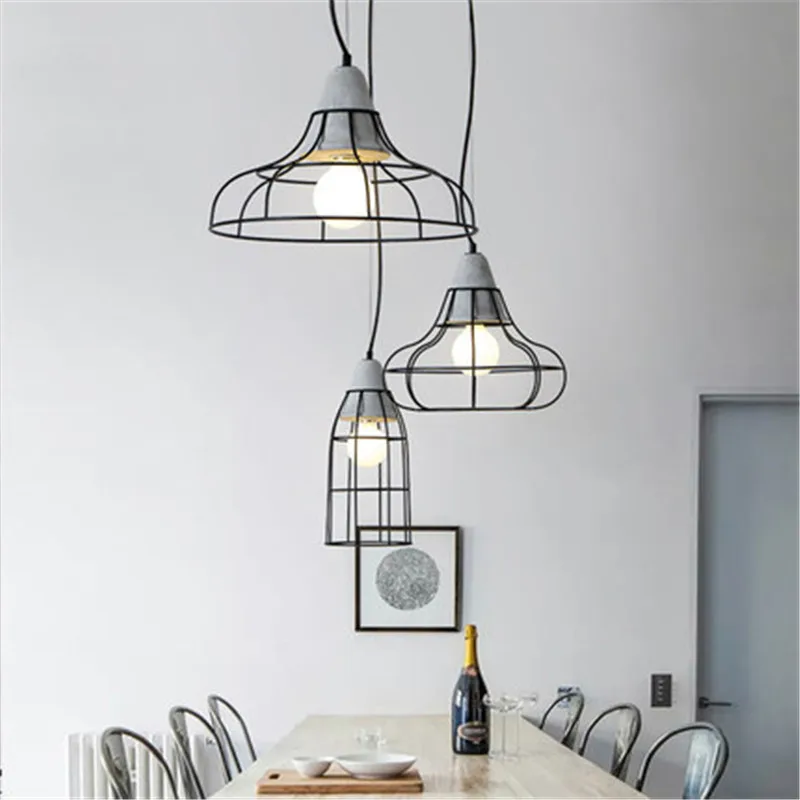 Industrial Vintage LED Pendant Light Iron Cement Hanging Lamp Loft Deco Home Lighting Antique Droplight Fixtures | Освещение