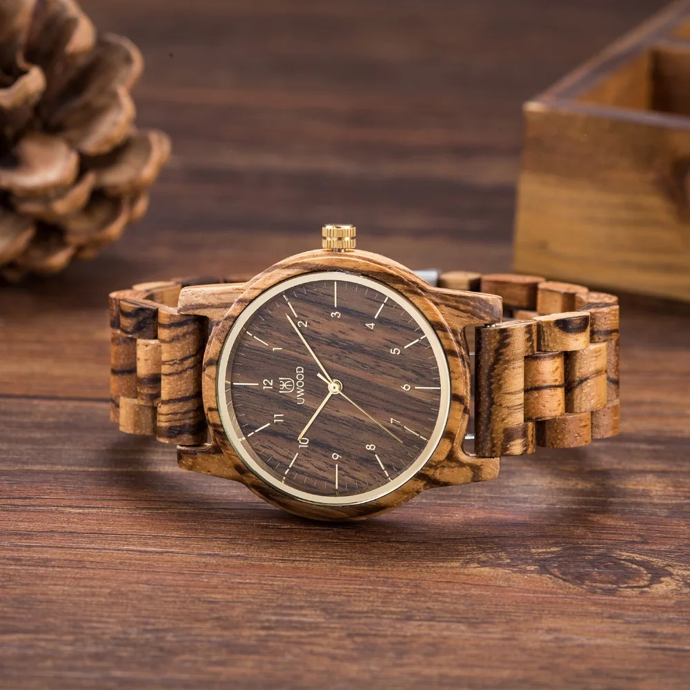 

Fashion Unique Gifts Wooden Watches Mens Quartz Wood watch Made of MUYES Sandal Light Wristwatch Top Luxury Brand for Men Women