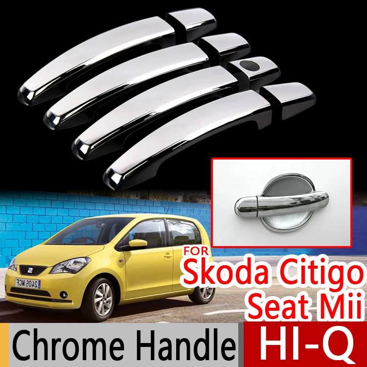 Для Seat Mii Skoda Citigo хромированные покрытия для дверных ручек Trim Set 2012 2017 2013 2014 2015 e VW UP!