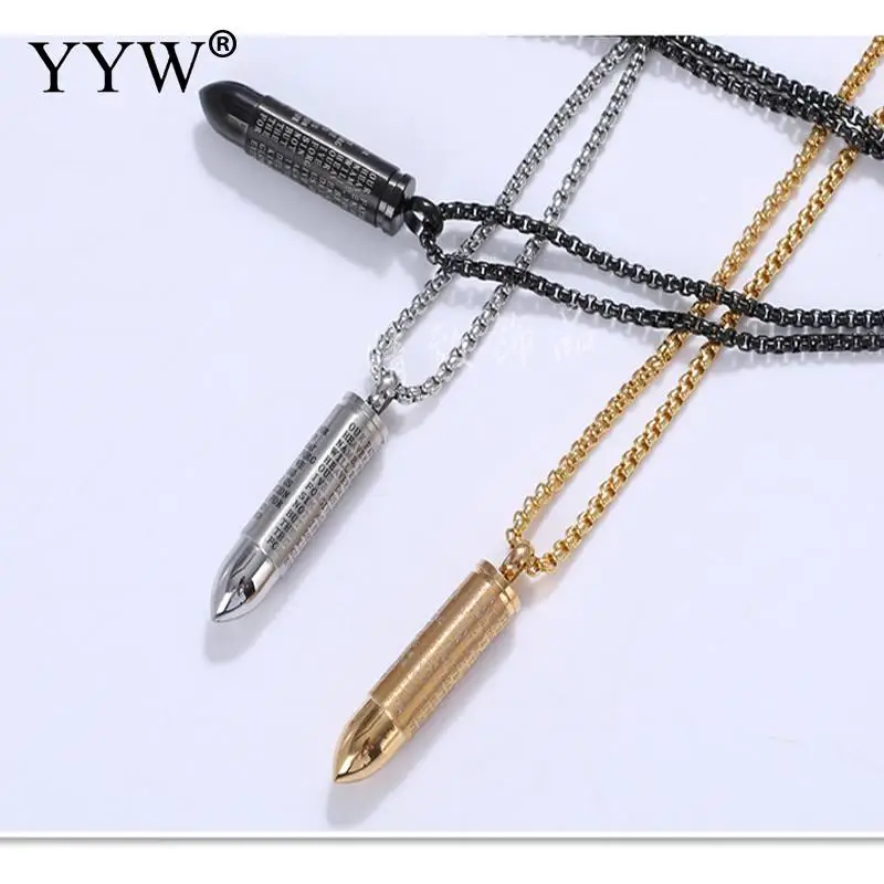 Панк-рок молитва крест пуля подвесное ожерелье классическое Мужчины коробка из