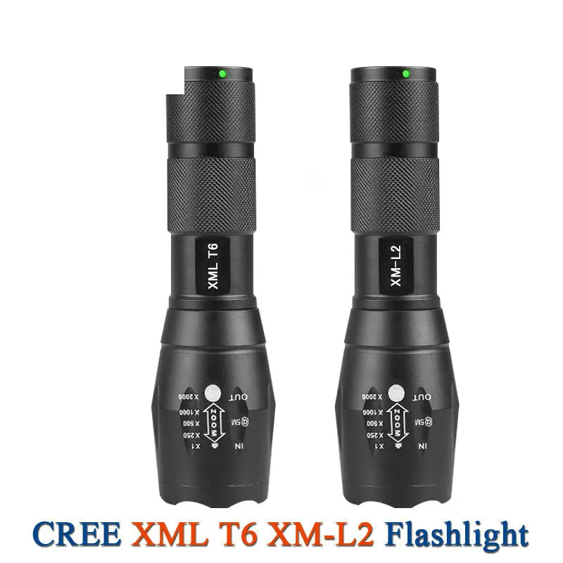 Мощный масштабируемый фонарь T6 xm l l2 светодиодный с аккумулятором 18650 ручной