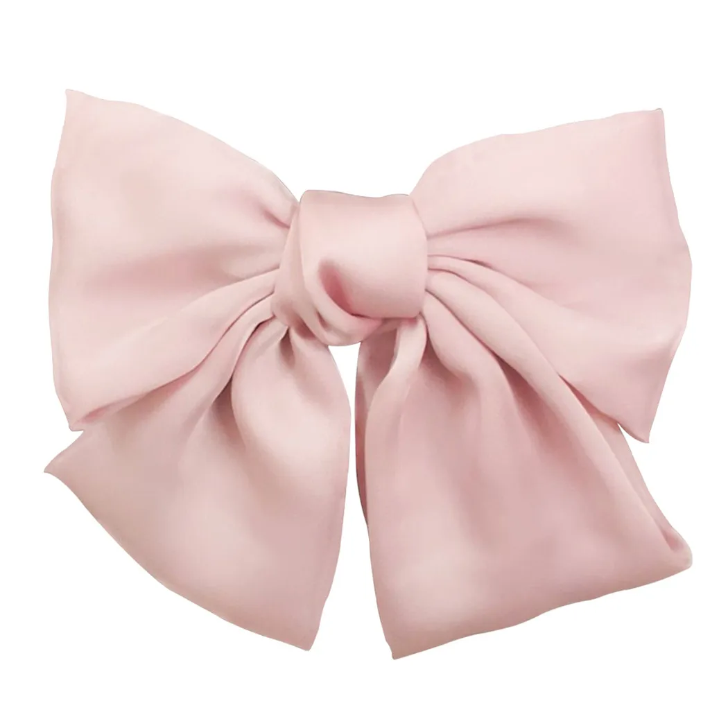 Baby Pink Модные атласные заколки для волос с большим бантом, заколка, женские аксессуары для волос PC041 - Цвет: Baby Pink