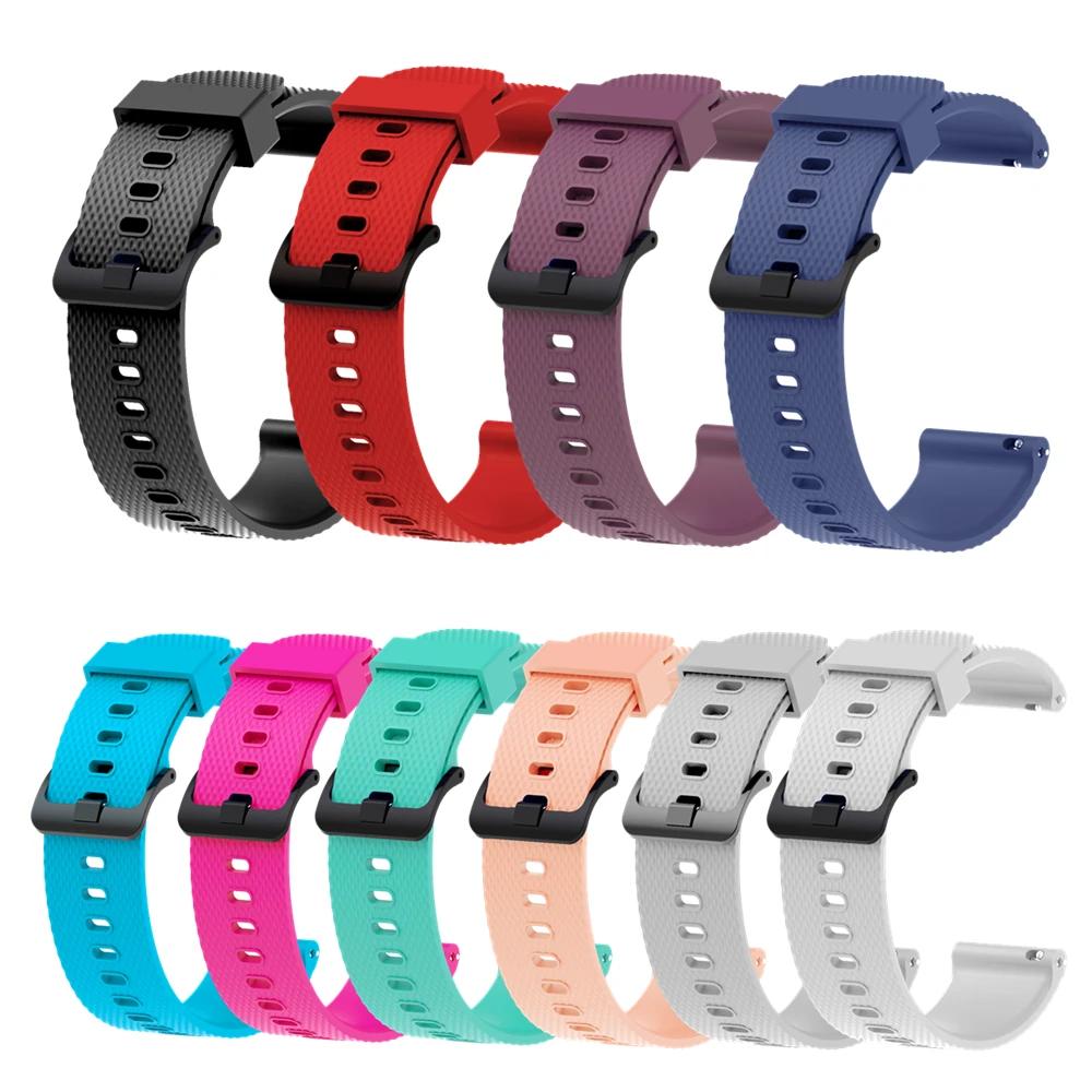 Ремешок силиконовый для наручных часов браслет Garmin Vivoactive3 Xiaomi Amazfit Bip Samsung Galaxy Watch