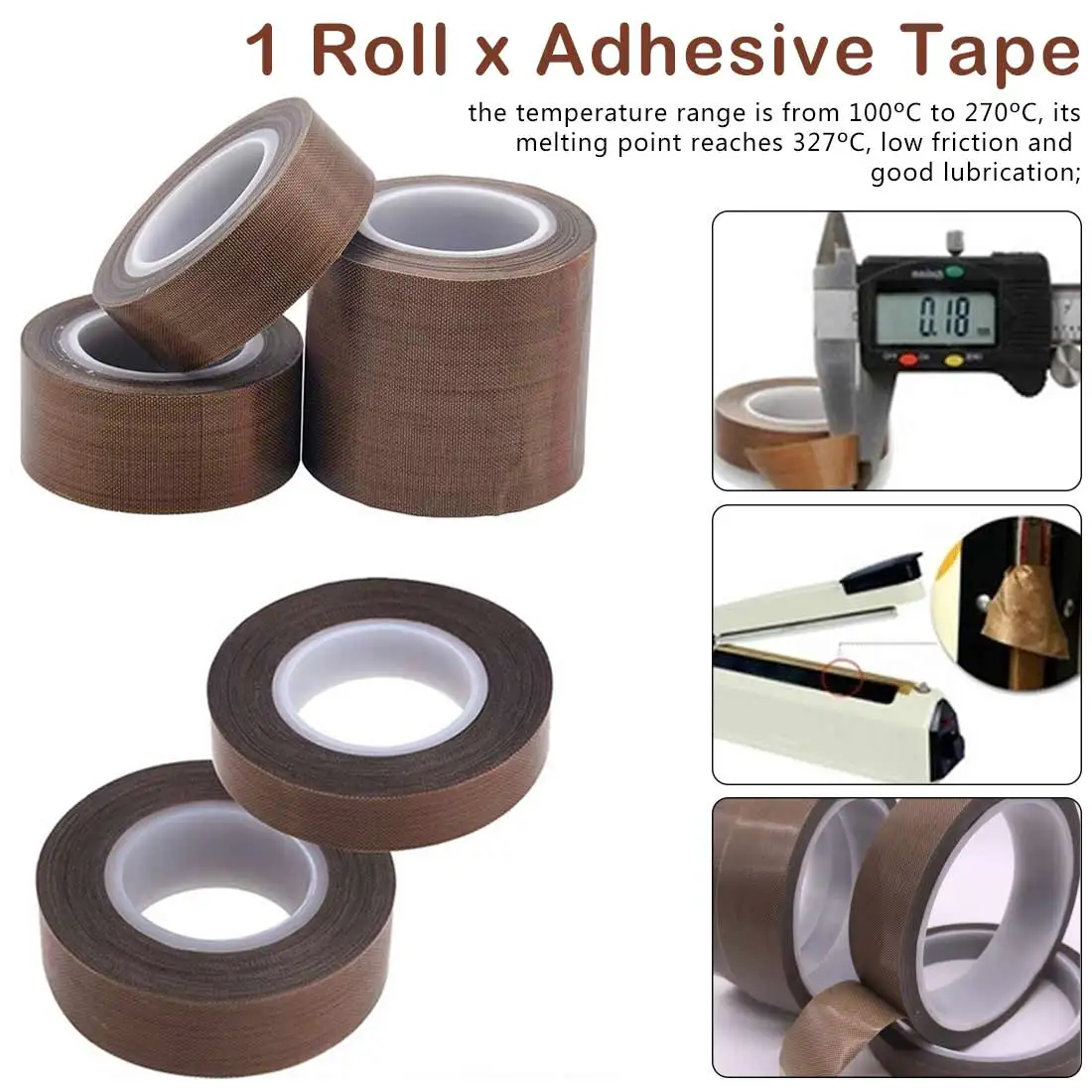1 PC Sealing Tape High Temperature Adhesive Cloth Insulation 300 Degree Vacuum Sealing Machine For Teflon Tape Macchina Nastro