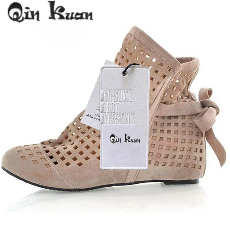 Бренд &quotQin kuan&quot плюс Размеры 34–43 Для женщин обувь на плоской подошве танкетке