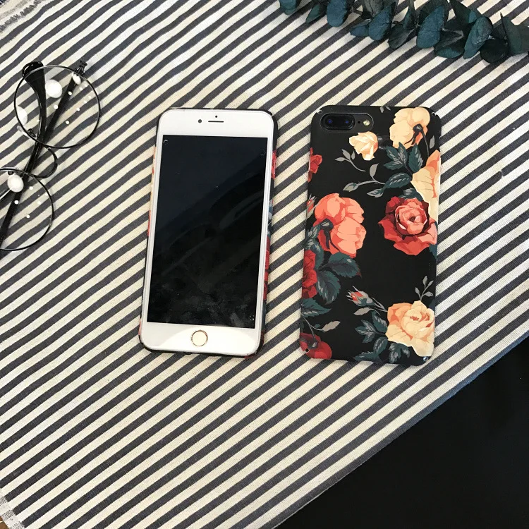 Корейские винтажные чехлы для телефонов с розами iphone 6 S 6plus 8 7 Plus Fundas Модный