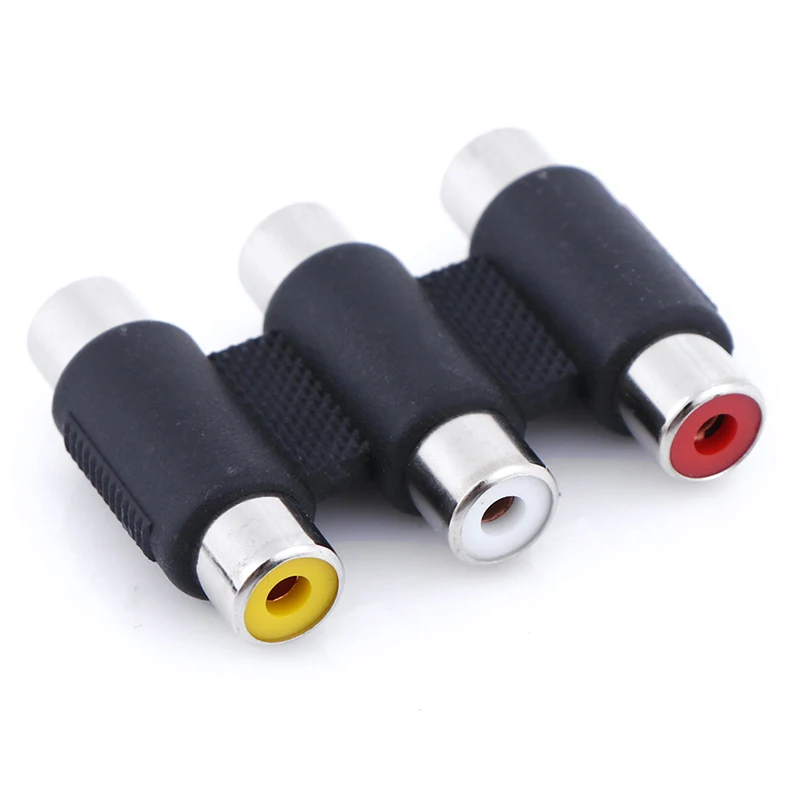 Переходник соединитель тройной 3RCA AV для аудио и видеосъемки мультимедиа|Кабели