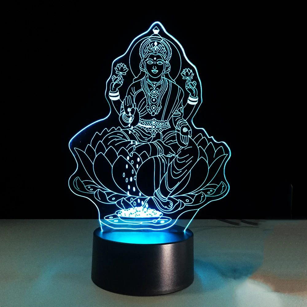 Ночник Lakshmi 3D светодиодный визуальный Настольный светильник в виде богини