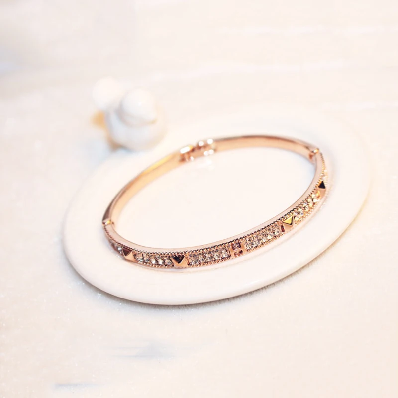 Креативный классический модный браслет с кристаллами для женщин цвета розового