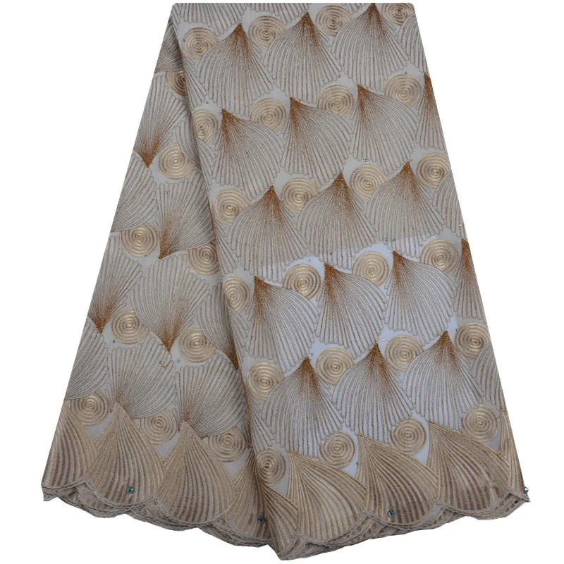 

High Quality Sky Blue Cotton Lace Fabric Stones Swiss Voile Lace Fabric With Embroidery For Party African Lace Fabric 1246