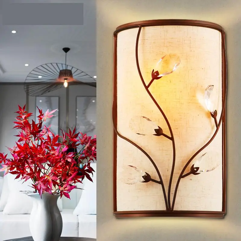 Настенный светильник в китайском стиле светодиодный с кристаллами|sconce wall lights|wall