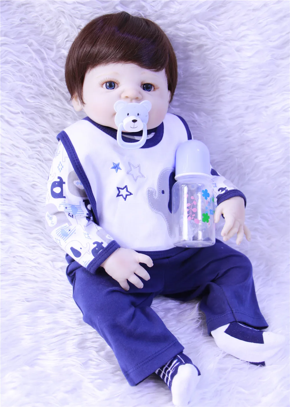 57cm FULL silicone reborn babies doll bathe boy modeling play house toy pretty bebe alive kids birthday gift bonecas | Игрушки и хобби